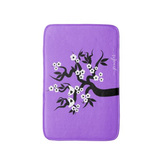 Zwarte, witte, zoete paars badmat (Voorkant Verticaal)