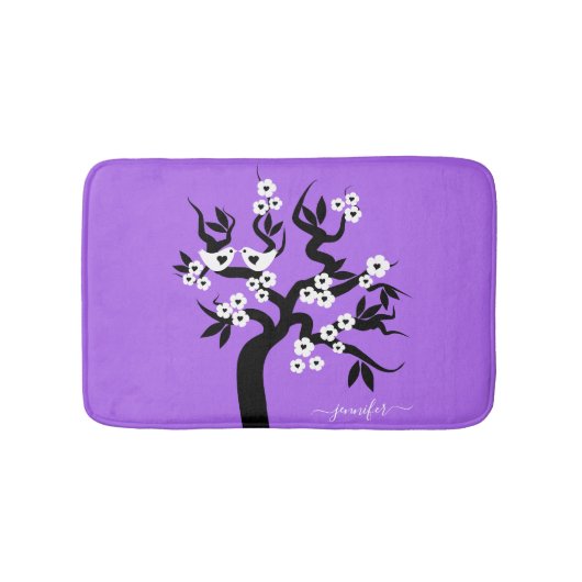 Zwarte, witte, zoete paars badmat (Voorkant)