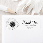 Zwarte Witte Zonnebloemen Hartelijk dank voor de f Etiket (Insitu)