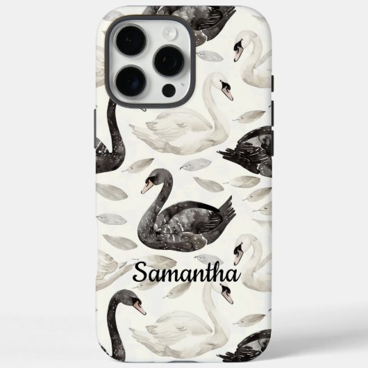 Zwarte witte zwanen Case-Mate iPhone case (Achterkant)