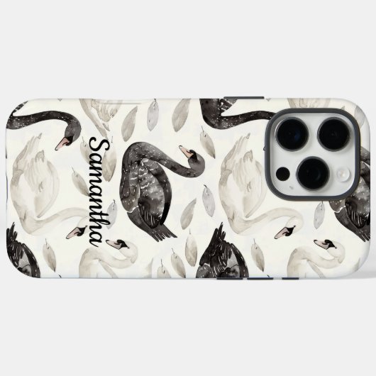 Zwarte witte zwanen Case-Mate iPhone case (Achterkant (horizontaal))