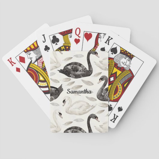 Zwarte witte zwanen pokerkaarten (Achterkant)