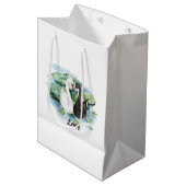 Zwarte Witte Zwanen Waterlelies Bruidsmeisjesfeest Medium Cadeauzakje (Voorkant Gekanteld)