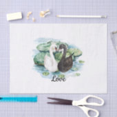 Zwarte Witte Zwanen Waterlelies Bruidsmeisjesfeest Tissuepapier (Craft)