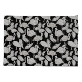 Zwarte Witte Zwanenveren Patroon Elegant Kussensloop (Achterkant-Links)