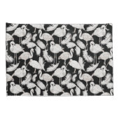 Zwarte Witte Zwanenveren Patroon Elegant  Kussensloop (Achterkant-Rechts)