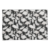 Zwarte Witte Zwanenveren Patroon Elegant Kussensloop (Voorkant-Rechts)