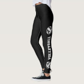 zwarte witvolleyballen met sms - been leggings (Links)