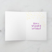 Zwarte wizards verjaardagskaart kaart (Binnen)