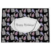 Zwarte Wol Knit Petten Waterverf Handgeschilderd Groot Cadeauzakje (Voorkant)