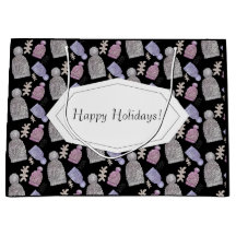 Zwarte Wol Knit Petten Waterverf Handgeschilderd