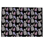 Zwarte Wol Knit Petten Waterverf Handgeschilderd Groot Cadeauzakje (Achterkant)