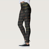 Zwarte wol look met kleurrijk schrift leggings (Links)