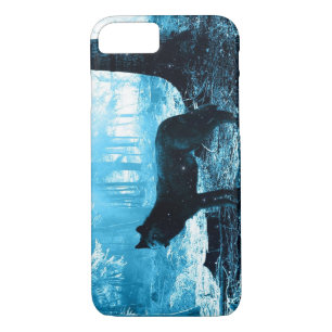 Zwarte Wolf Alone in het bos Case-Mate iPhone Case
