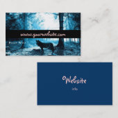 Zwarte Wolf Alone in het bos Visitekaartje (Voorkant / Achterkant)