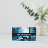 Zwarte Wolf Alone in het bos Visitekaartje (Staand voorkant)