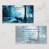 Zwarte Wolf Alone in het bos Visitekaartje (Voorkant / Achterkant)