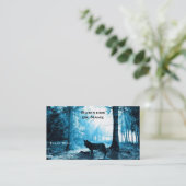 Zwarte Wolf Alone in het bos Visitekaartje (Staand voorkant)