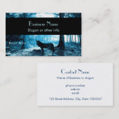 Zwarte Wolf Alone in het bos Visitekaartje (Voorkant / Achterkant)