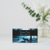 Zwarte Wolf Alone in het bos Visitekaartje (Staand voorkant)