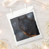 Zwarte wolf bedankzakje (Geknipt)