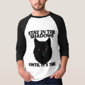 Zwarte Wolf Blijf In De Schaduwen Raglan Baseball T-shirt (Voorkant)