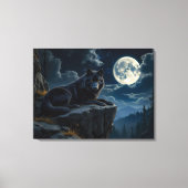 Zwarte Wolf canvas kunst (Voorkant)