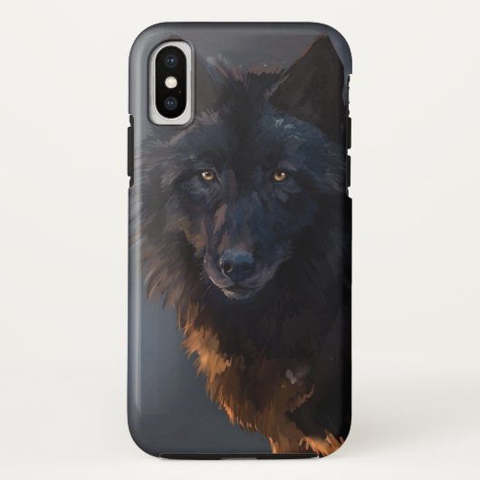 Zwarte wolf Case-Mate iPhone case (Achterkant)