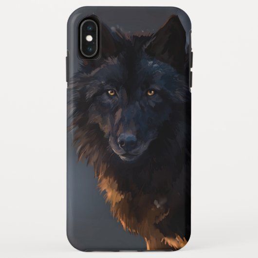 Zwarte wolf Case-Mate iPhone case (Achterkant)
