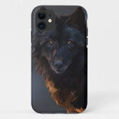 Zwarte wolf Case-Mate iPhone case (Achterkant)