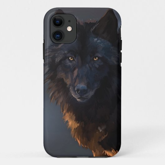 Zwarte wolf Case-Mate iPhone case (Achterkant)