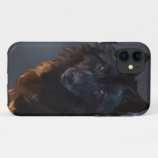 Zwarte wolf Case-Mate iPhone case (Achterkant (horizontaal))