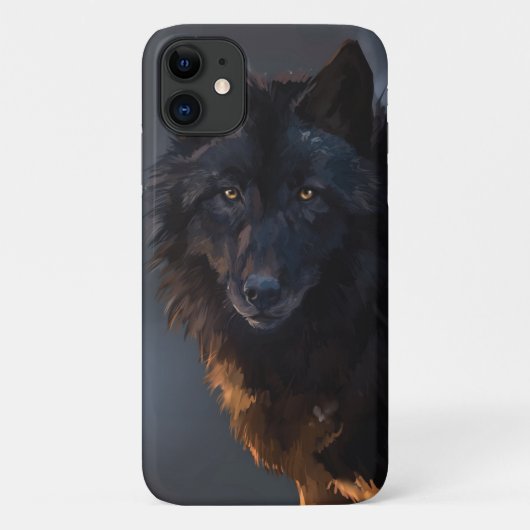 zwarte wolf Case-Mate iPhone case (Achterkant)
