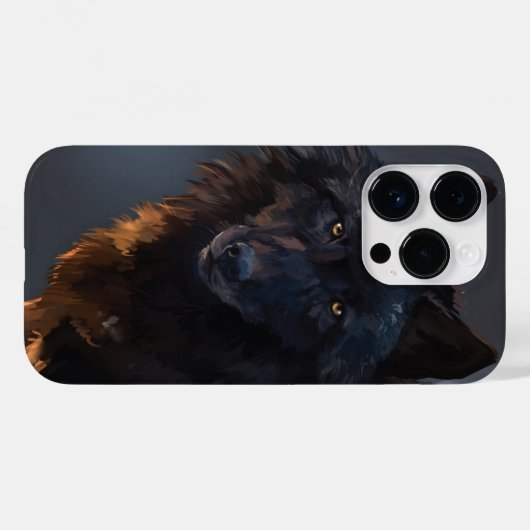 Zwarte wolf Case-Mate iPhone case (Achterkant (horizontaal))