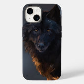 Zwarte wolf Case-Mate iPhone case (Achterkant)
