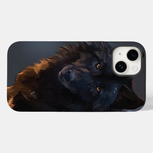 Zwarte wolf Case-Mate iPhone case (Achterkant (horizontaal))