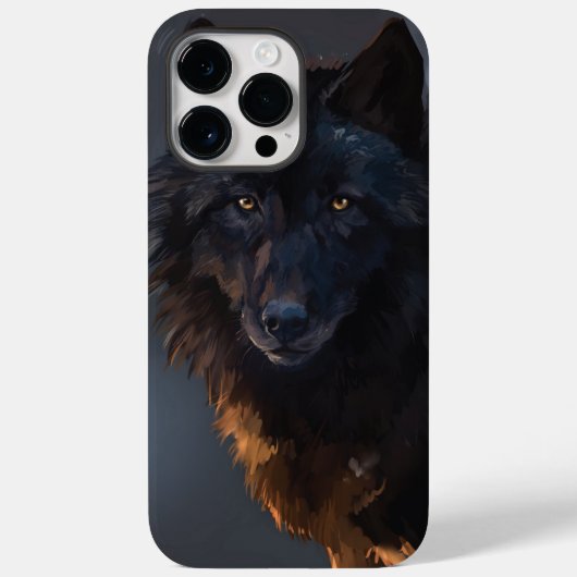 zwarte wolf Case-Mate iPhone case (Achterkant)