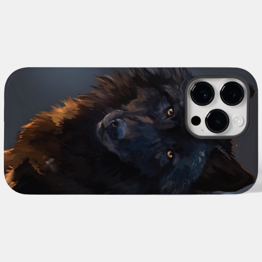 zwarte wolf Case-Mate iPhone case (Achterkant (horizontaal))