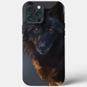 Zwarte wolf Case-Mate iPhone case (Achterkant)