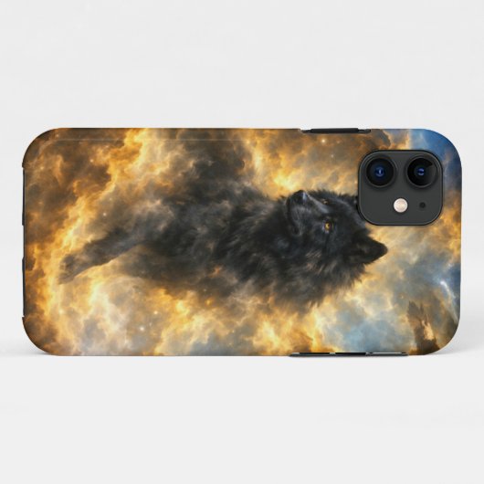 Zwarte Wolf Case-Mate iPhone Case (Achterkant (horizontaal))