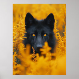 Zwarte Wolf Duitse Herder Hond Poster