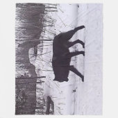 ZWARTE WOLF FLEECE DEKEN (Voorkant)
