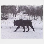 ZWARTE WOLF FLEECE DEKEN (Voorkant (Horizontaal))