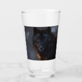 Zwarte wolf glas (Voorkant)