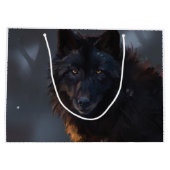 Zwarte wolf groot cadeauzakje (Achterkant)