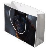Zwarte wolf groot cadeauzakje (Achterkant Gekanteld)