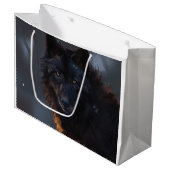 Zwarte wolf groot cadeauzakje (Voorkant Gekanteld)