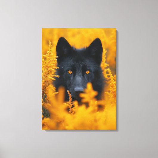 Zwarte Wolf Hond Duitse Herder Canvas Afdruk (Voorkant)