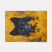 Zwarte Wolf Hond Duitse Herder Deurmat (Voorkant)