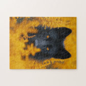 Zwarte Wolf Hond Duitse Herder Legpuzzel (Horizontaal)